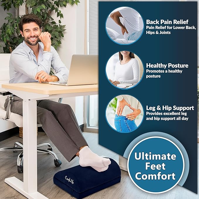 ComfiLife Foot Rest for Under Desk at Work – Adjustable Desk FootRest for - Image 3
