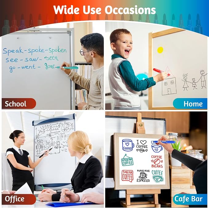 SUQJOY Dry Erase Markers, Fine Tip Whiteboard Marker, Low Odor Dry Markers - Image 5