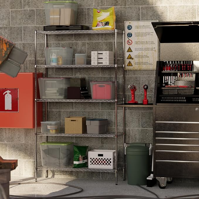 Regal Altair 18" Deep x 48" Wide x 86" Height Wire Shelving Kit | 5-Tier | NSF - Image 2