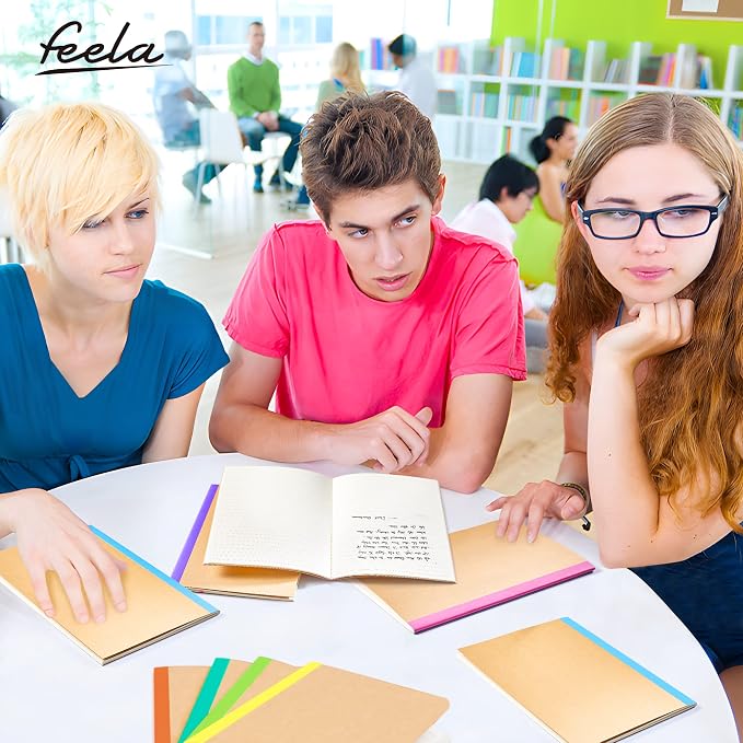 feela 96 Pack Composition Notebooks Bulk, Kraft Cover Lined Blank College Ruled - Image 5