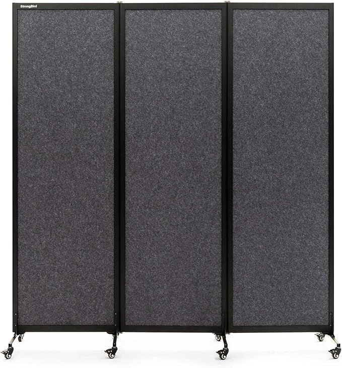 Upgrade Version Room Partition and Divider, Freestanding Rolling Dividers by StrongBird