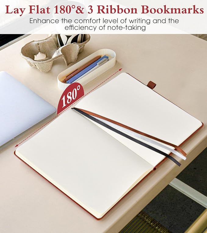 PAIBAS Blank Journal Notebook for Women Men, 160 Pages, A5 Hardcover Sketchbook - Image 5