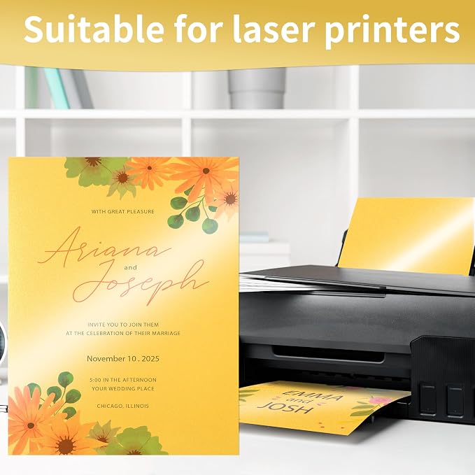 25 Sheets Gold Shimmer Cardstock 8.5 x 11Inch Metallic Card Stock 250GSM/92LB - Image 4