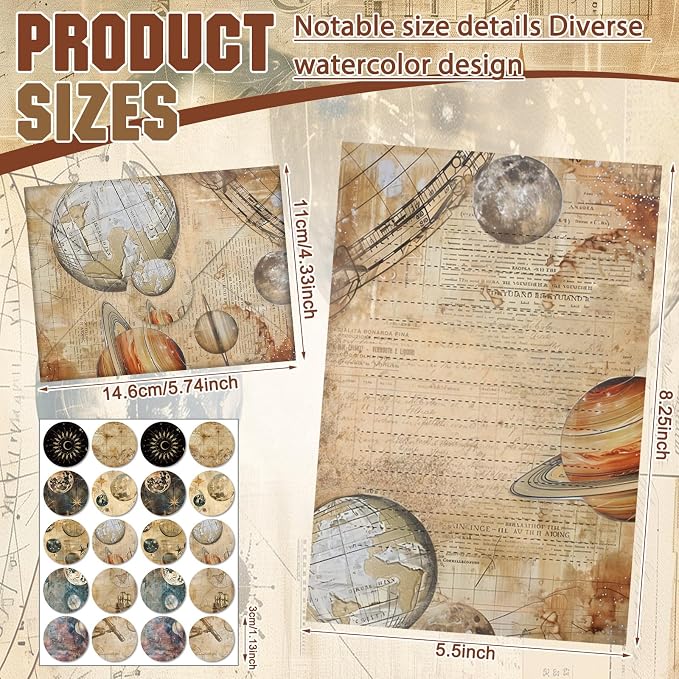 TaoBary 160 Pcs Stationery Paper Set 50 Double Sided Stationery Papers - Image 4