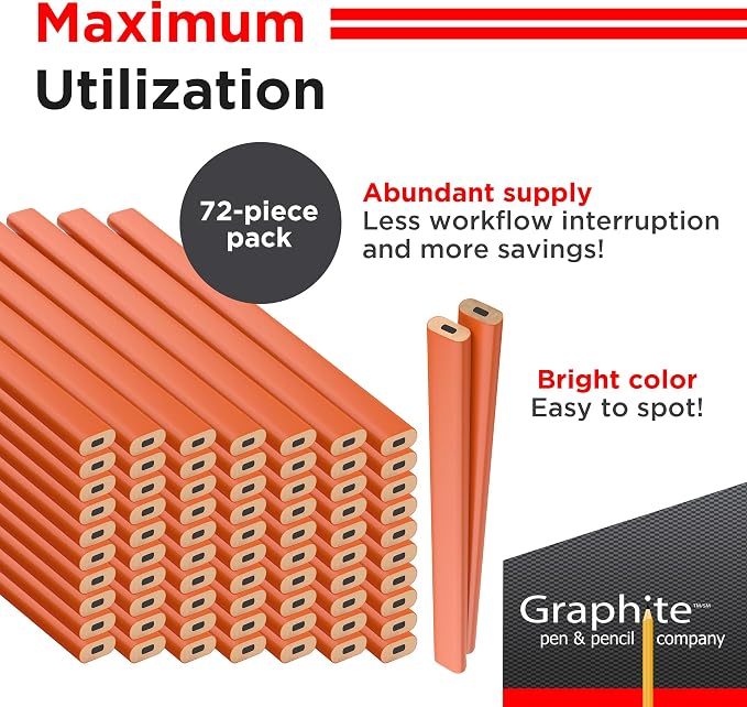 GRAPHITE Hard Lead Carpenter Pencils Bulk - Image 3