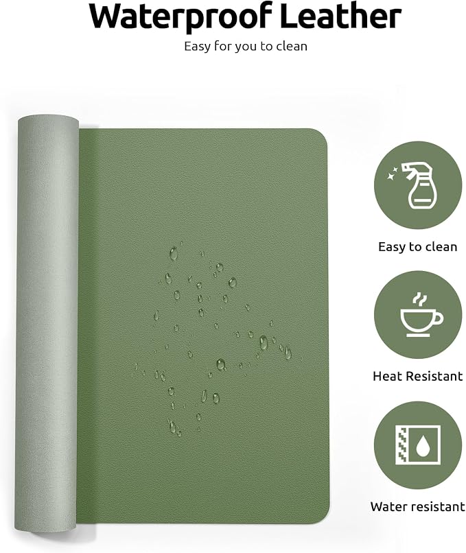 YSAGi Leather Desk Protector, Office Mat, Large Mouse Mat, Non-Slip PU Leather - Image 4
