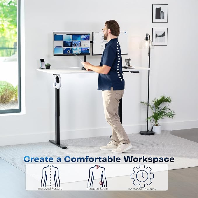 VIVO Electric 63 x 32 in Standing Desk, Memory Height Adjustment, 1B Series - Image 4