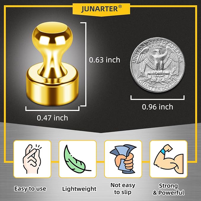 Junarter 20 Pack Magnetic Push Pins, Refrigerator Magnets Strong, Dry Erase - Image 2