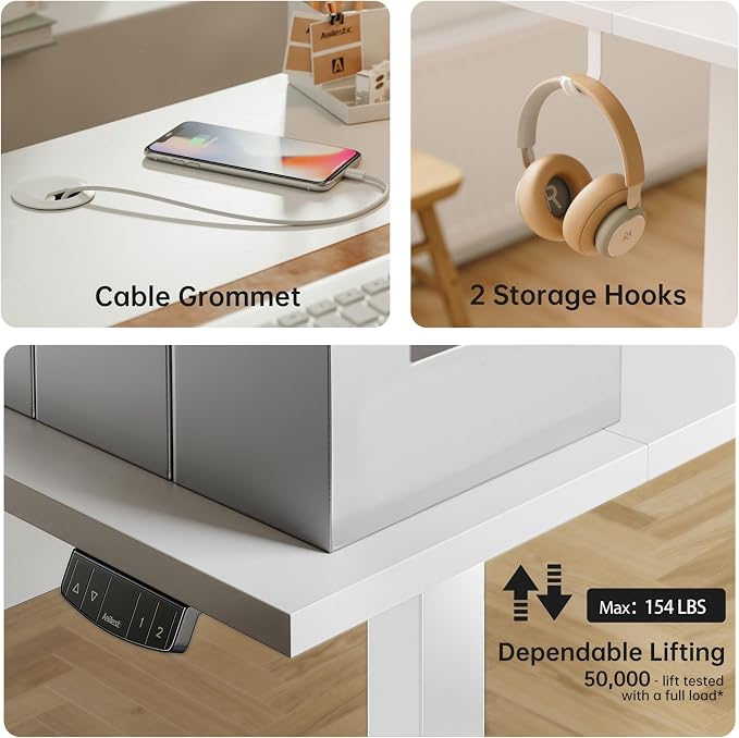 Agilestic Standing Desk with 2 Drawers, Adjustable Height Electric Desk with - Image 9