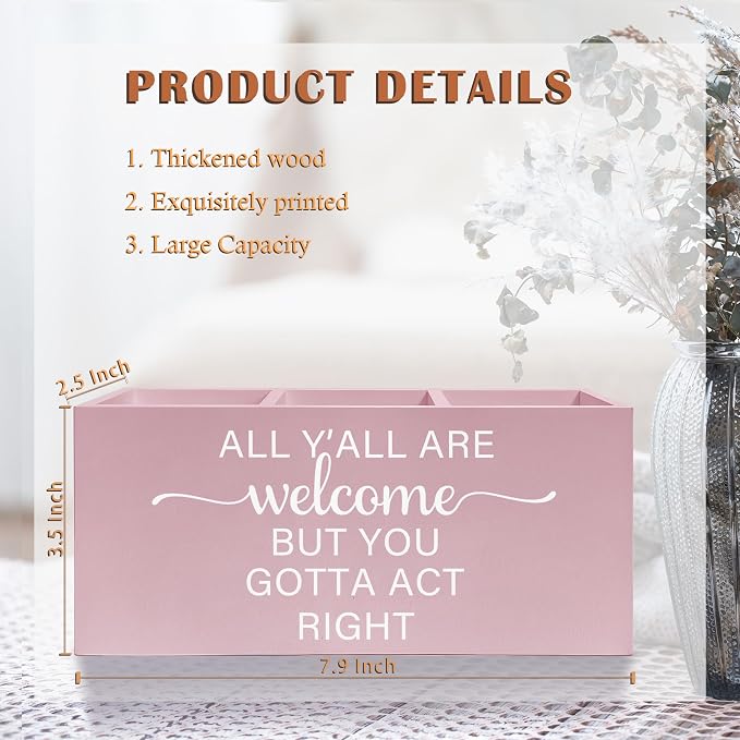Exqcom Pink Western Makeup Brush Holder, Preppy Western Cowgirl Toothbrush - Image 6