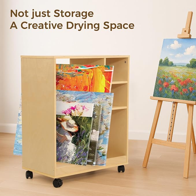 VISWIN Art Cart Organizer, Solid Pine Wood Art Supply Storage Organizer - Image 7