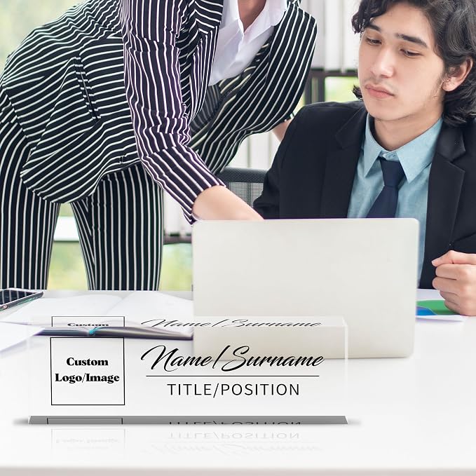 Personalized Name Plate for Desk Custom Acrylic Desk Name Plate Custom Employee - Image 2