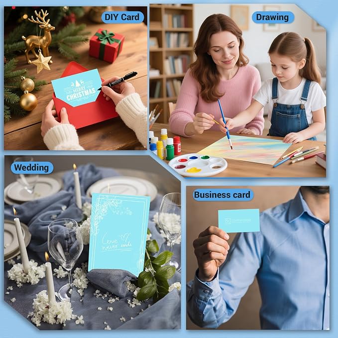 Cardstock 8.5 x 11, Thick Printer Paper 75 lb/200 gsm, 80 Sheets Card Stock Blue - Image 7
