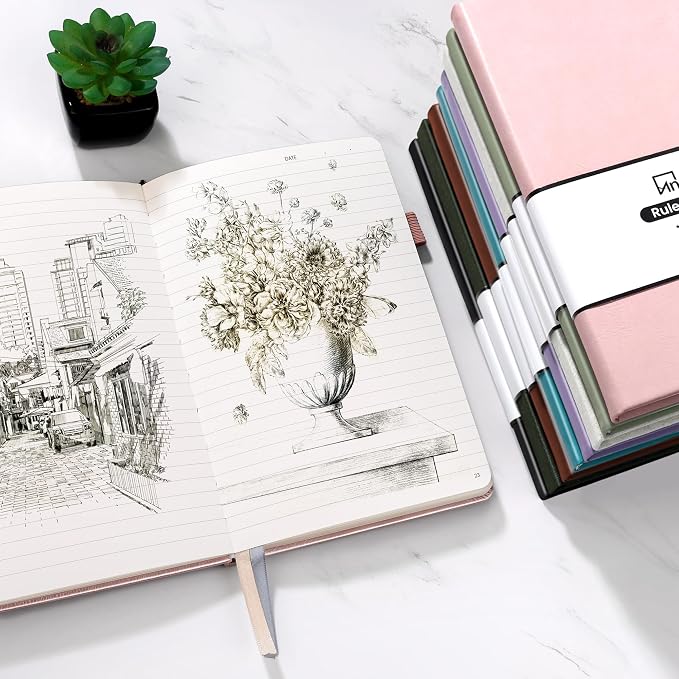 Annecy Lined Journal Notebook, Hardcover Leather Journal - Image 2
