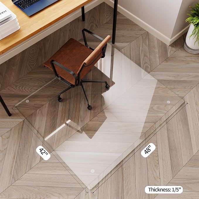 Koonmi Tempered Glass Chair Mat - Image 3