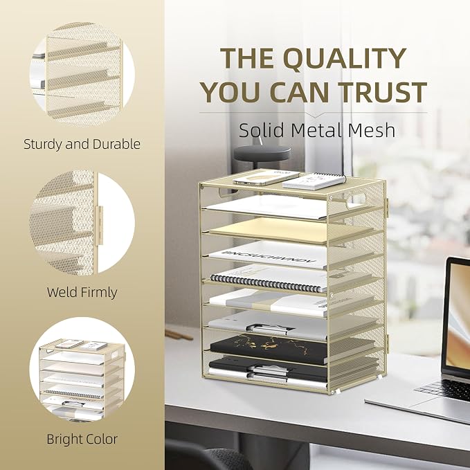 DALTACK 9-Tier Paper Letter Tray Desk Organizer - Image 3