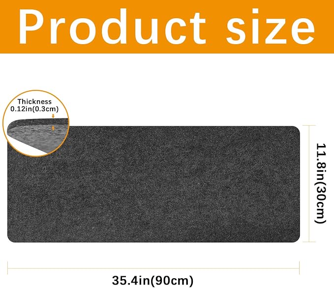 2 Pcs Large Felt Desk mat 36x12 inches, - Image 2