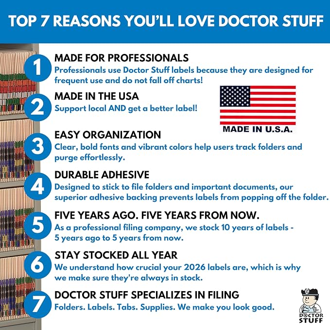 MINI 2026 Year Stickers, Doctor Stuff 2026 Chart Stickers, Light Blue Color - Image 7