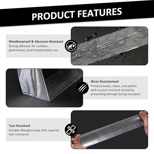Ealyder Tape 3 Pack Transparent Reinforced Fiberglass Tape – 2 Inch x 30 Yards - Image 6
