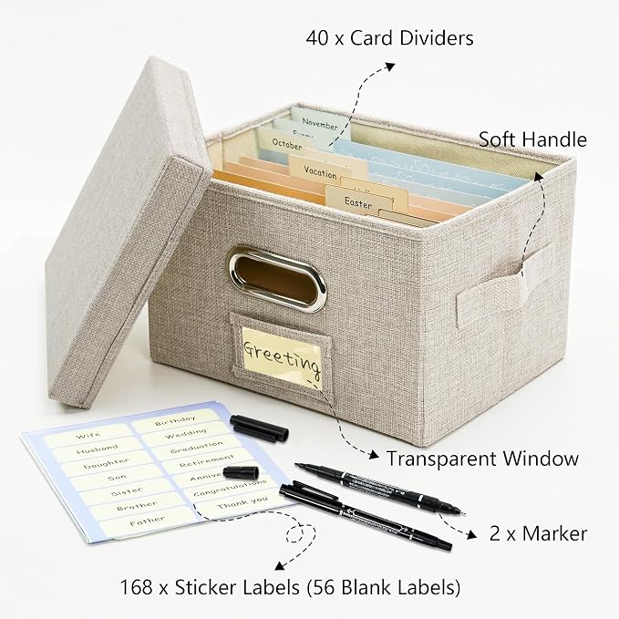 Remowith Greeting Card Organizer and Storage Box - Image 3