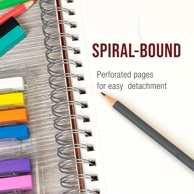 U.S. Art Supply 9"x12" Sketch Book Pad, 2 Pack, 60lb Spiral Bound - Image 4