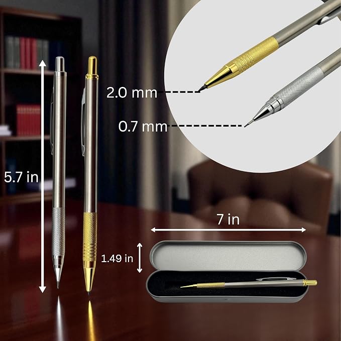 Custom Engraved Mechanical Pencil – Personalized 2.0mm Refillable Drafting - Image 2