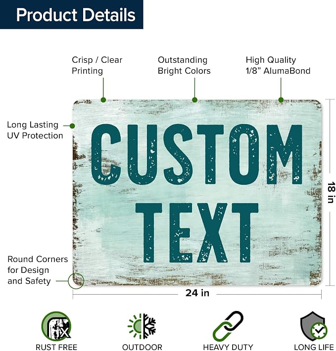 Custom Sign, Custom Street Sign, 11 Font Colors, 13 Font Styles, 4 Hole Options - Image 6