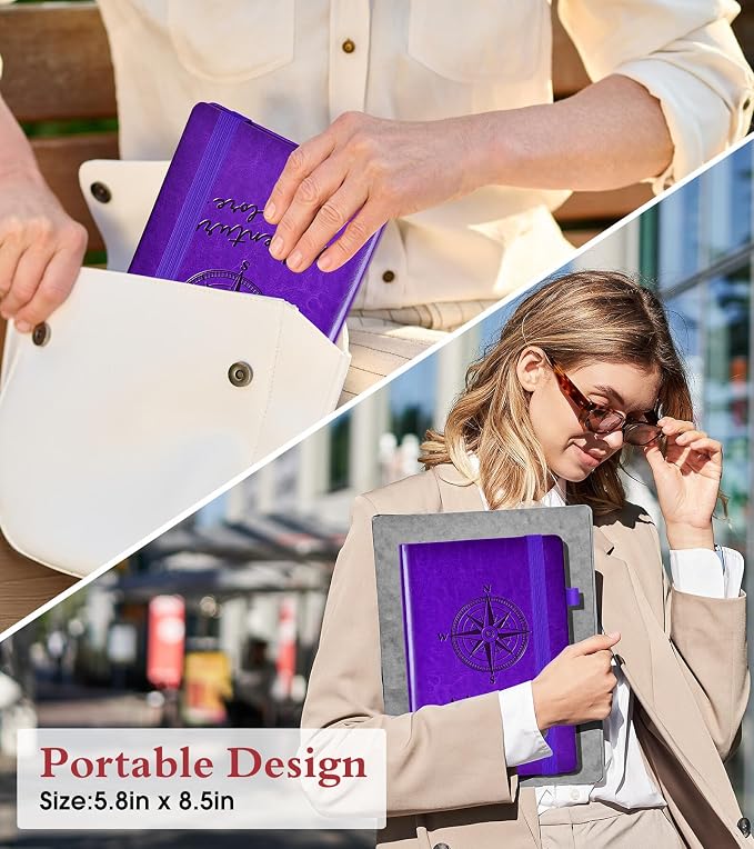 PAIBAS Lined Journal Notebook for Women Men, 160 Pages, A5 Hardcover Vintage - Image 7