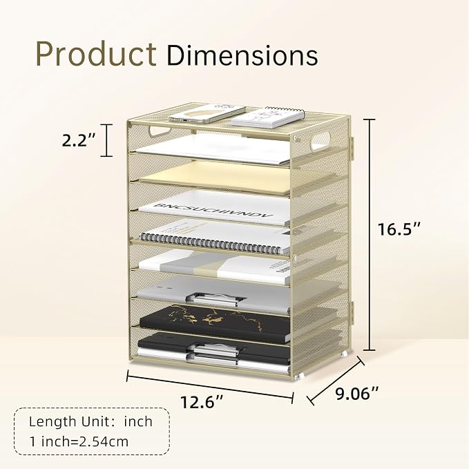 DALTACK 9-Tier Paper Letter Tray Desk Organizer - Image 4