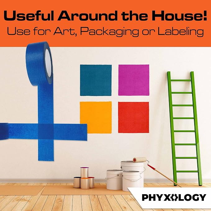 No-Residue 2 Inch, 60 Yard Blue Painters Tape 2 Pk. Easy-Tear, Pro-Grade - Image 6