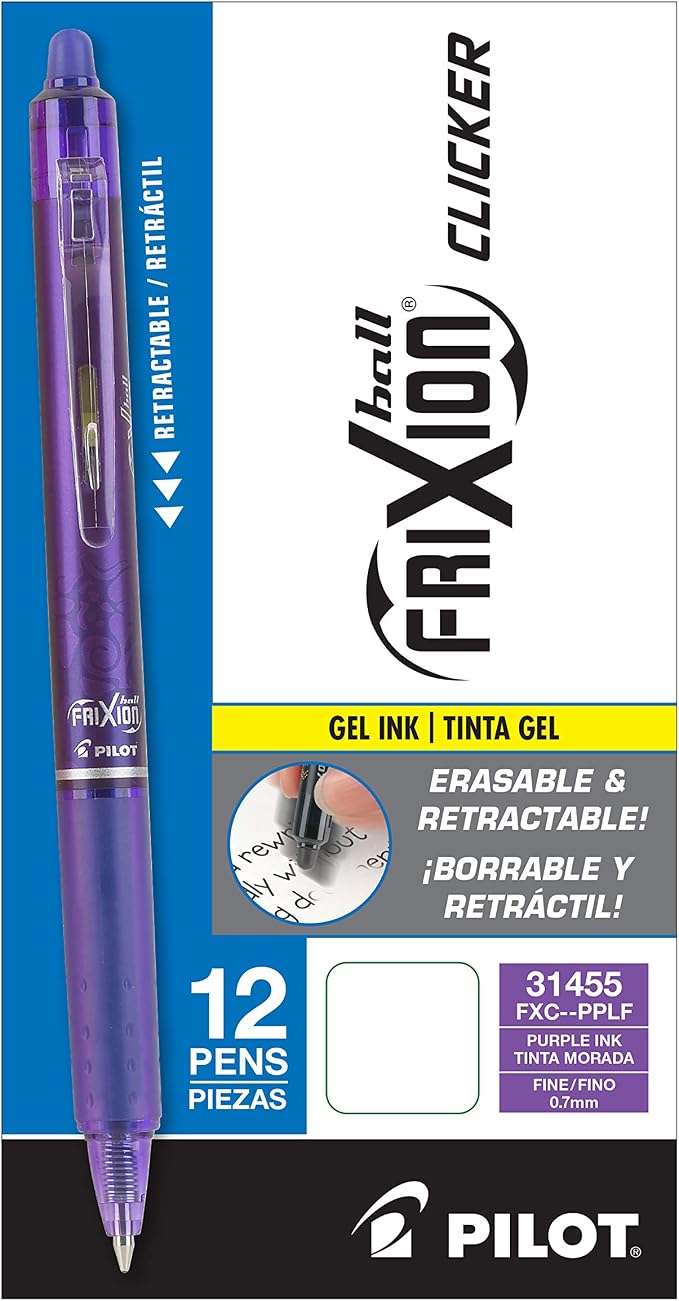 Pilot FriXion Clicker Erasable Gel Pens, Fine Point, Smooth Writing Pens - Image 2