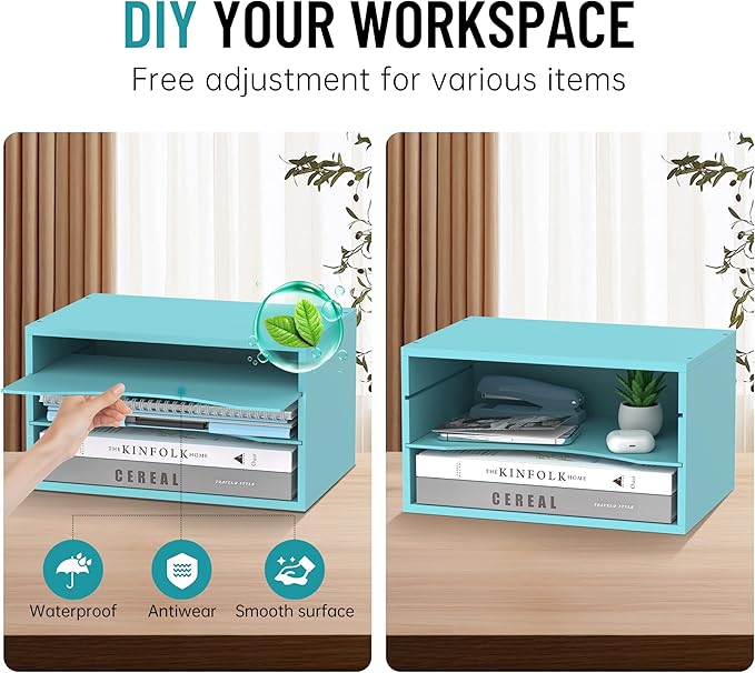 SHARKWOODS Wood Desk Organizer, 3 Tier Paper Tray Organizer - Image 5