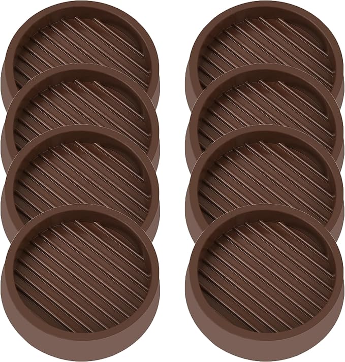 VOCOMO 4X4 Round Rubber Caster Cups, Non Slip Furniture Pads, Anti-Slip Gripper by VOCOMO
