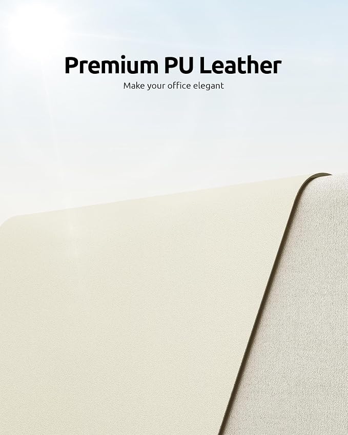 YSAGi Leather Desk Pad Protector, Office Desk Mat, Large Mouse Pad, Non-Slip PU - Image 2