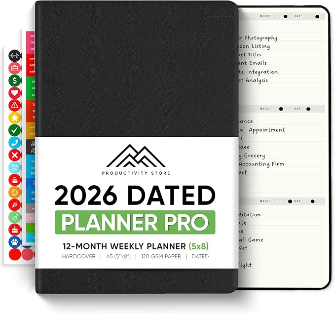 Dated, 2026 Planner, 5.8” x 8.3” by PRODUCTIVITYSTORE