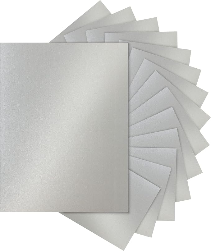 Silunkia 28 Sheets Shimmer Silver Cardstock 8.5 x 11 Metallic Paper, by Silunkia