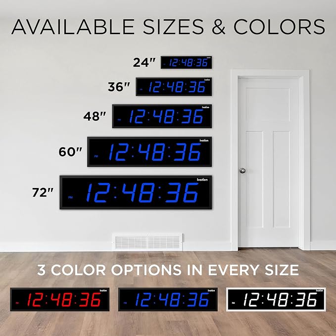 Ivation Huge Oversized 48" Large Digital LED Clock | Big Digital Clock - Image 10