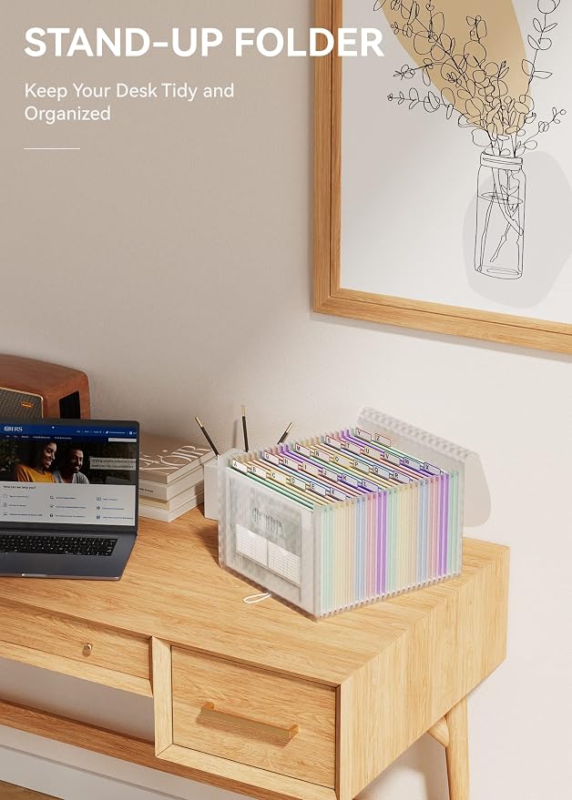 ABC life 26 Pockets Accordian File Folder Organizer Letter Size Expanding File - Image 7