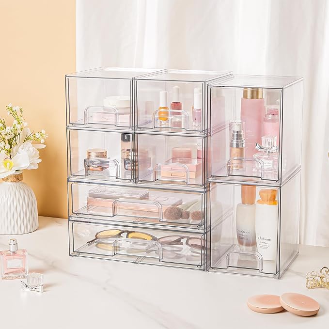 Vtopmart Stackable Storage Drawers Set of 3, Beauty Supplies, Pantry - Image 7