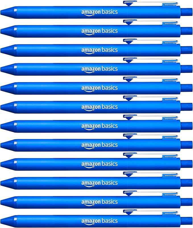 Amazon Basics Retractable Ballpoint Pens, Smooth Writing
