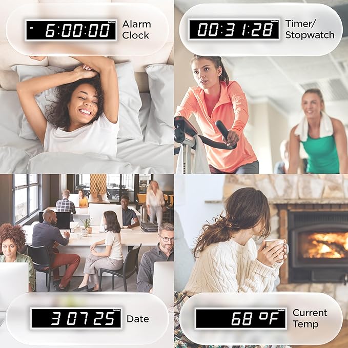 Ivation Oversized 36" Large Digital LED Clock | Big Digital Clock - Image 3