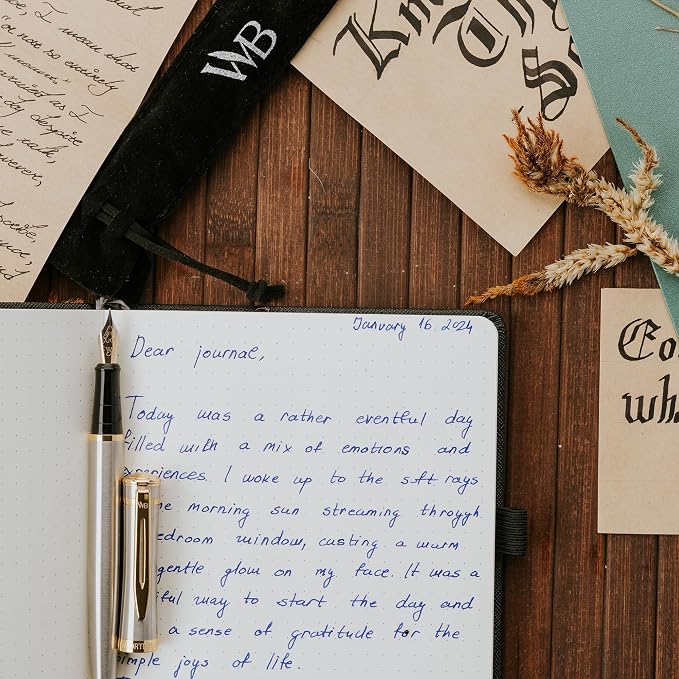 Wordsworth & Black Fountain Pen Set, 18K Gilded Extra Fine Nib, Includes 24 - Image 8