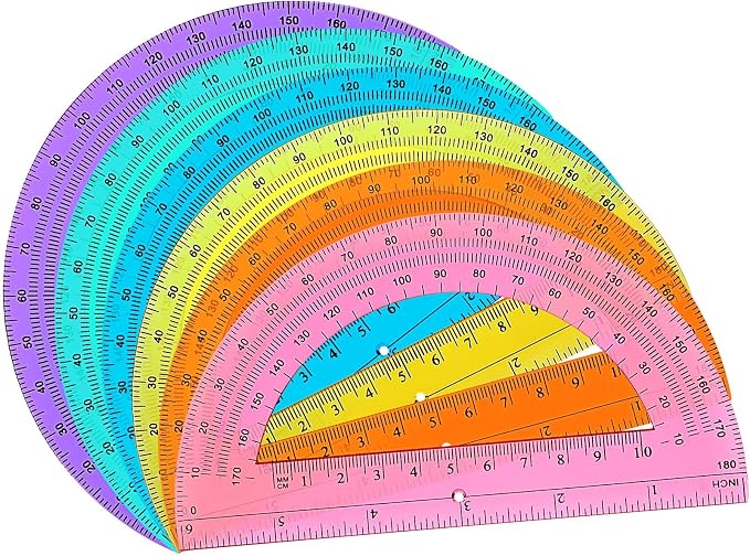 Zonon 200 Pieces Protractors Bulk Plastic 180 Degrees 6 Inch Translucent - Image 8