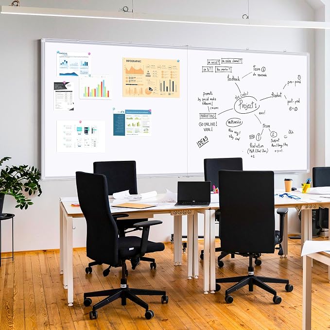 Magnetic Dry Erase Board 96 x 48 inches, Maxtek 4" x 8" Whiteboard - Image 7