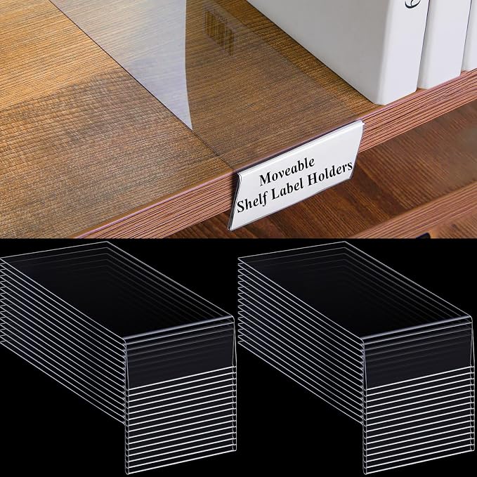 Containlol 50 Pcs Moveable Shelf Label Holders by Containlol