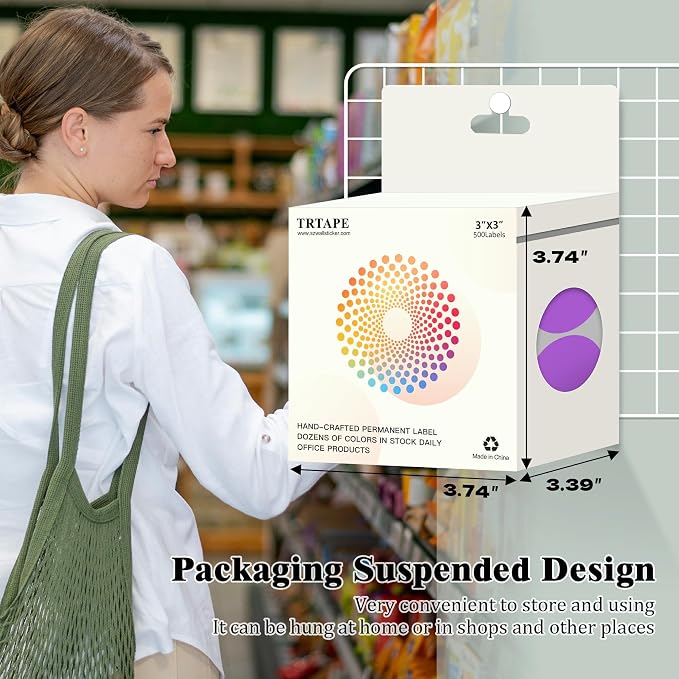 3 Inch Round Colored Dot Stickers, 4 Rolls in Dispenser Box - Image 4
