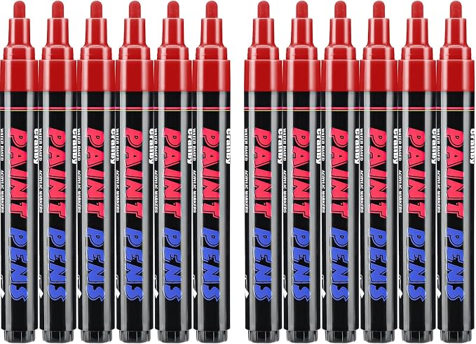 Craiiby Red Paint Pens Paint Markers by Craiiby