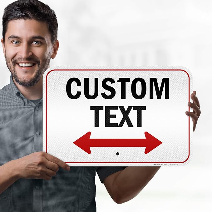 Custom Arrow, Custom Directional Sign, Two Way Arrow, 12x18 Inches, 3M EGP - Image 2