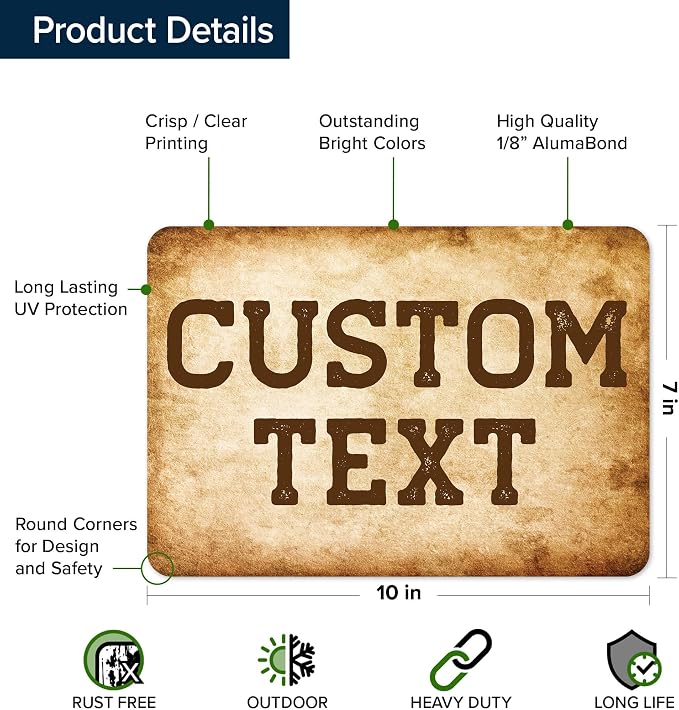 Custom Sign, Custom Street Sign, 11 Font Colors, 13 Font Styles, 4 Hole Options - Image 6