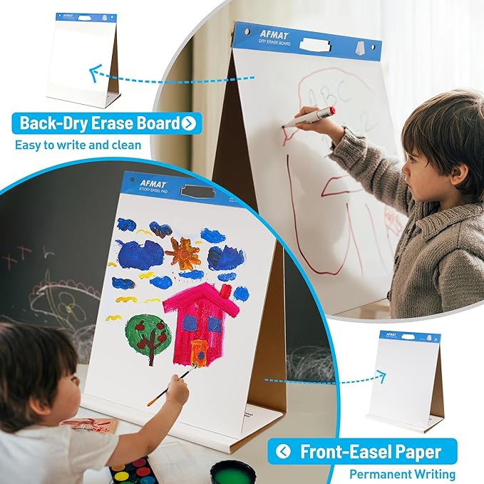 4-Pack Tabletop Sticky Easel Pad and Dry Erase Board 2 in 1, 20 x 23 inches - Image 2